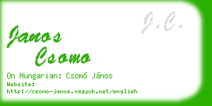 janos csomo business card