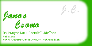 janos csomo business card